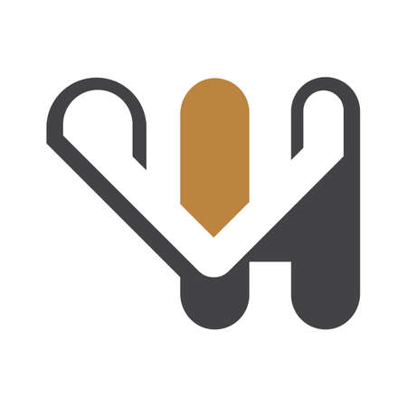 Alphabet letters Initials Monogram logo HV, VH, H and Vのイラスト素材