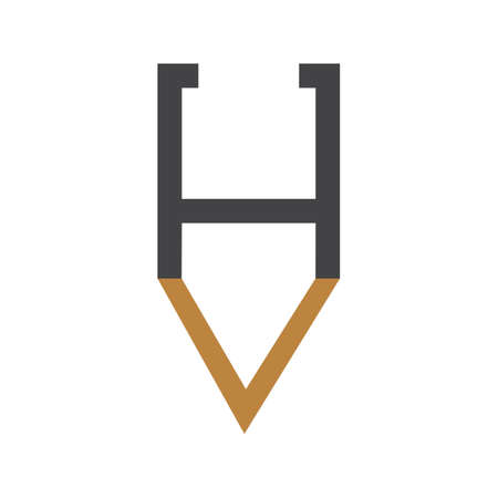 HV, VH, Abstract initial monogram letter alphabet logo designのイラスト素材