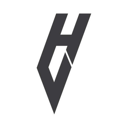 Initial letter vh logo or hv logo vector design templateのイラスト素材