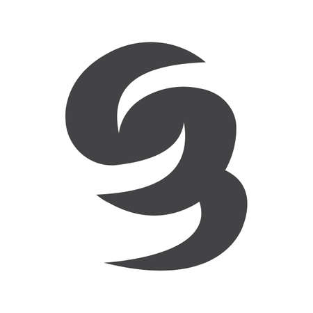 SB, BS, S and B Abstract initial monogram letter alphabet logo designのイラスト素材