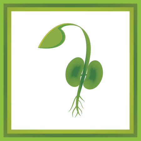 Sprout eco, green leaf seedling, growing plant Abstract design concept for eco technology theme. Ecology iconのイラスト素材