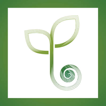 Simple sprouting seed drawing. Green fresh sprout vector illustration.のイラスト素材