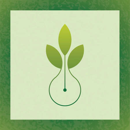 Sprout eco, green leaf seedling, growing plant Abstract design concept for eco technology theme. Ecology iconのイラスト素材
