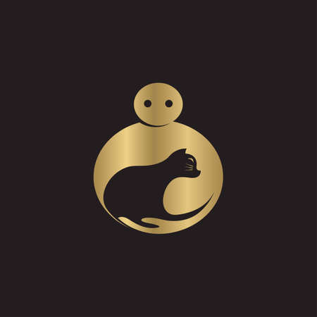 Pet Care Logo with Dog, Cat, horse and Hand Symbolsのイラスト素材