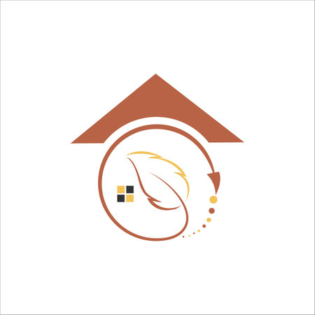 Pencil house logo design. Easy to change colors.のイラスト素材