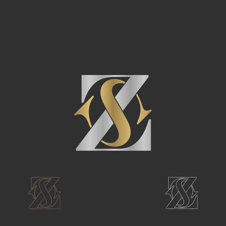 Alphabet Initials logo SZ, ZS, Z and Sのイラスト素材