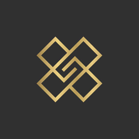 Alphabet Initials icon XS, SX, X and Sのイラスト素材