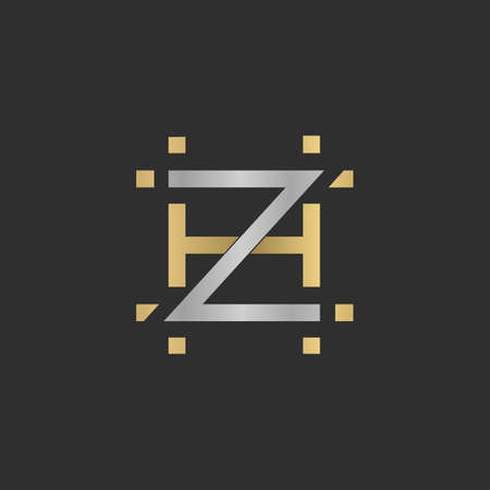 Alphabet Initials logo HZ, ZH, H and Zのイラスト素材