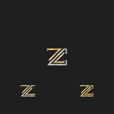CZ, ZC, C AND Z Abstract initial monogram letter alphabet logo designのイラスト素材