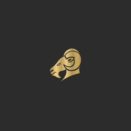Animal ram big horn logo vector design templateのイラスト素材