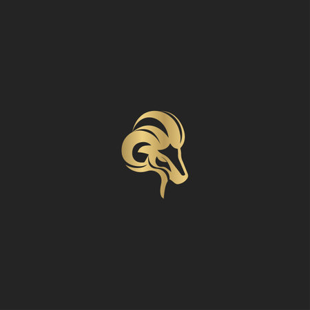 Animal ram big horn logo vector design templateのイラスト素材