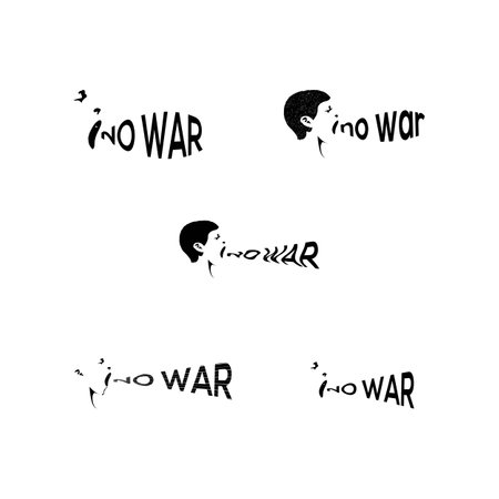 No world war sign icon. Stop War grunge rubber stamp text. Vector illustration imageのイラスト素材