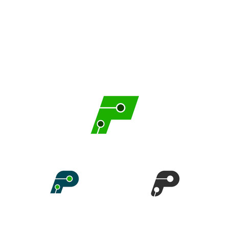 Initial letter p logo or pp logo vector design templateのイラスト素材