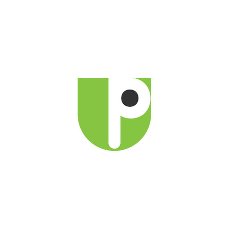 UP or PU logo and icon designのイラスト素材