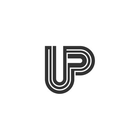 UP or PU logo and icon designのイラスト素材