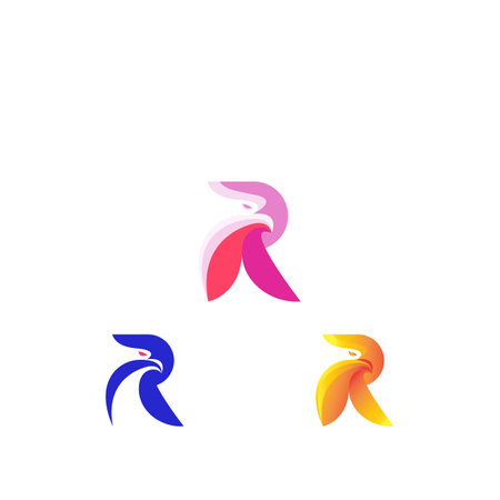 R or RR logo and icon designのイラスト素材