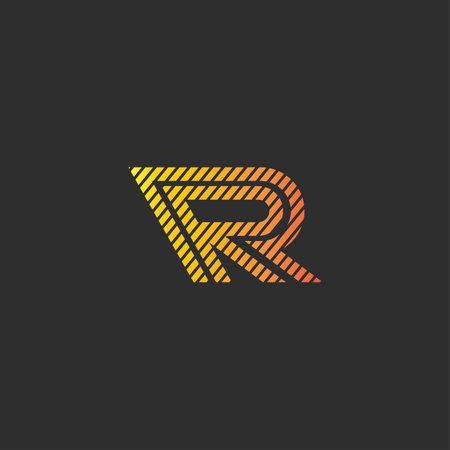 R or RR logo and icon designのイラスト素材