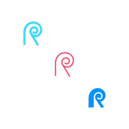 R or RR logo and icon designのイラスト素材