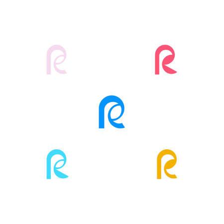 R or RR logo and icon designのイラスト素材