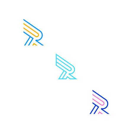R or RR logo and icon designのイラスト素材