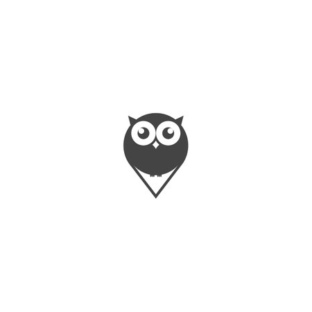 Owl Logo icon shield wing creative Modern Design. Owl logo with leaf icon vector.のイラスト素材