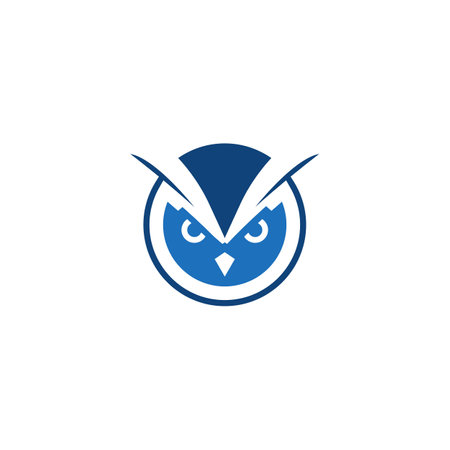 Owl Logo icon shield wing creative Modern Design. Owl logo with leaf icon vector.のイラスト素材