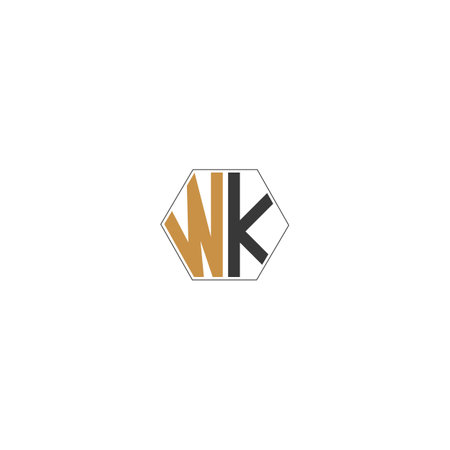 Alphabet Initials logo WK, KW, W and Kのイラスト素材