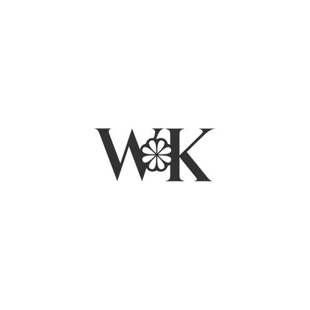 Alphabet Initials logo WK, KW, W and Kのイラスト素材