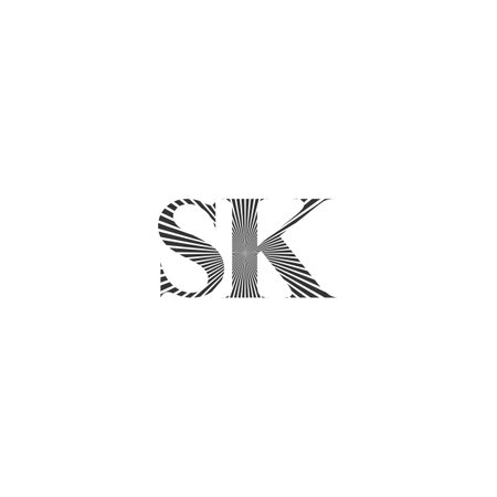 Alphabet letters Initials Monogram logo SK, KS, S and Kのイラスト素材