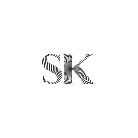 Alphabet letters Initials Monogram logo SK, KS, S and Kのイラスト素材