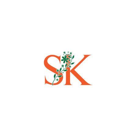 Alphabet letters Initials Monogram logo SK, KS, S and Kのイラスト素材
