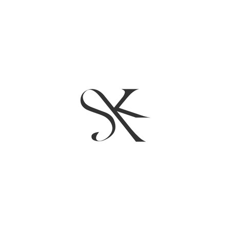 Alphabet letters Initials Monogram logo SK, KS, S and Kのイラスト素材
