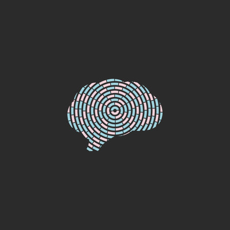 Brain logo design with tech connect design