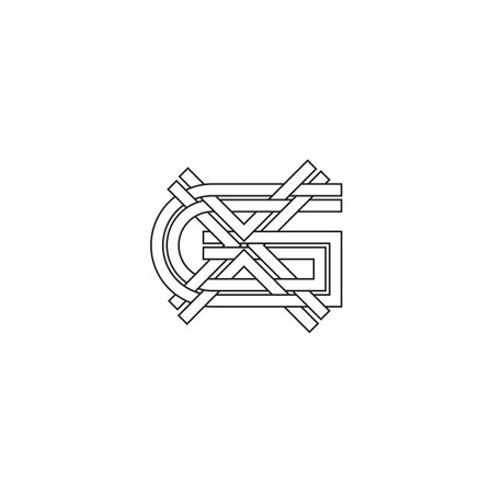 Alphabet Initials logo GX, XG, X and Gのイラスト素材
