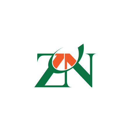 Alphabet Initials logo ZN, NZ, Z and Nのイラスト素材