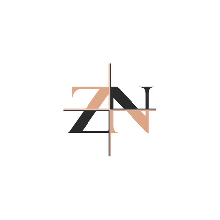 Alphabet Initials logo ZN, NZ, Z and Nのイラスト素材