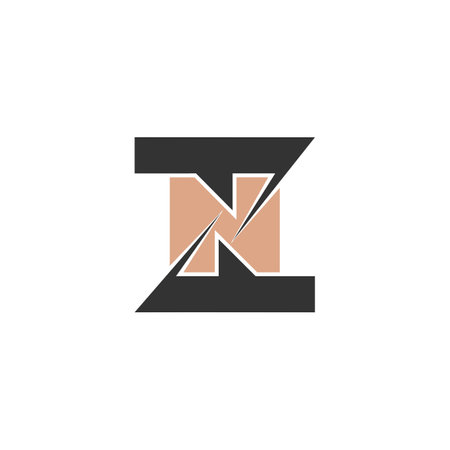 Alphabet Initials logo ZN, NZ, Z and Nのイラスト素材