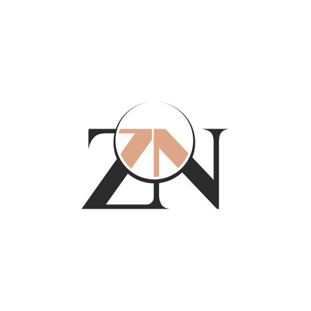 Alphabet Initials logo ZN, NZ, Z and Nのイラスト素材