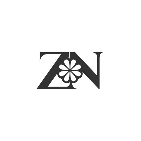 Alphabet Initials logo ZN, NZ, Z and Nのイラスト素材