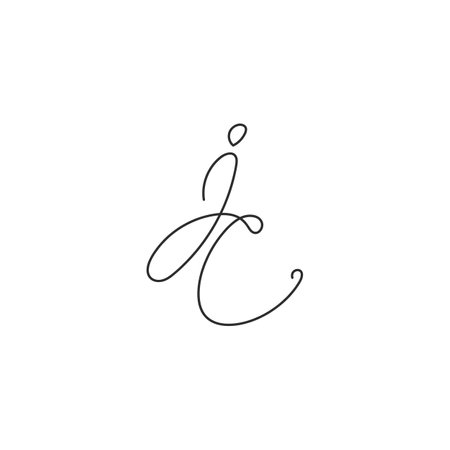 JC, CJ, Abstract initial monogram letter alphabet logo designのイラスト素材