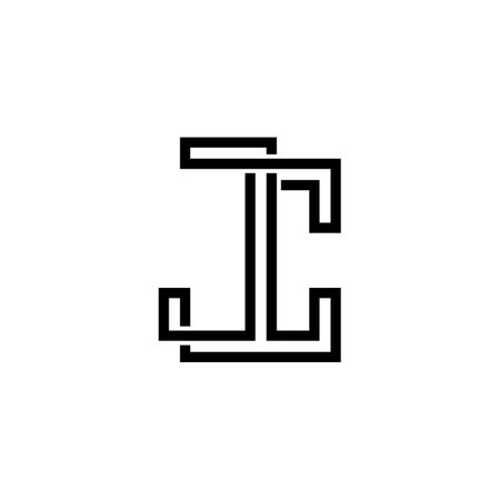 JC, CJ, Abstract initial monogram letter alphabet logo designのイラスト素材