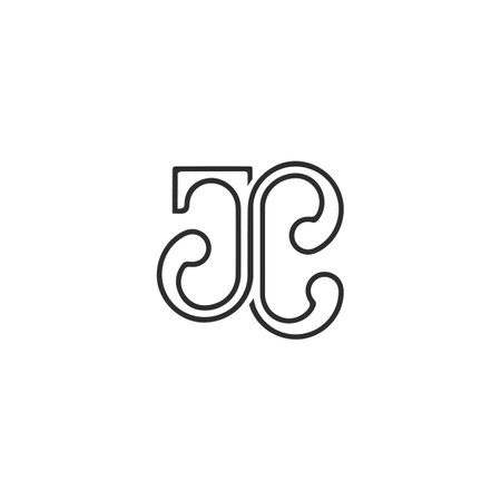 JC, CJ, Abstract initial monogram letter alphabet logo designのイラスト素材