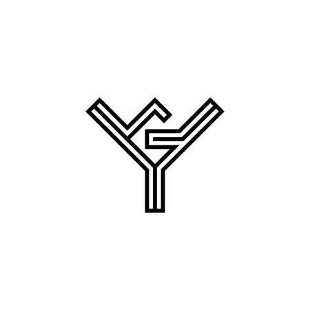Alphabet Initials logo GY, YG, G and Yのイラスト素材