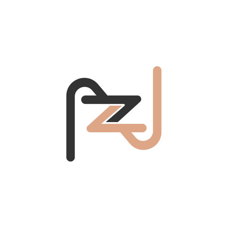 Alphabet Initials logo ZN, NZ, Z and Nのイラスト素材