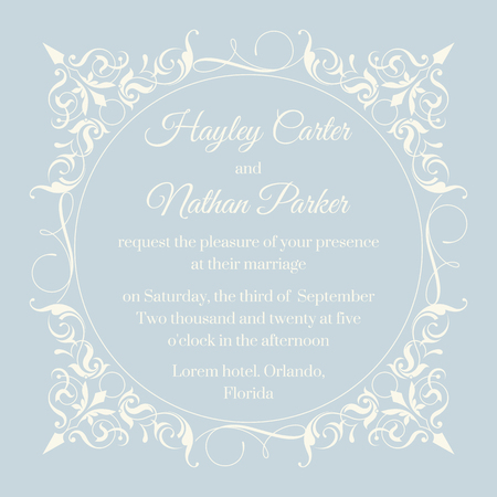 Floral frame. Wedding invitation, Save The Date, valentines day, birthday cards.のイラスト素材