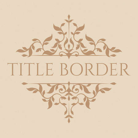 title border. Classic floral ornament. decorative frame.のイラスト素材