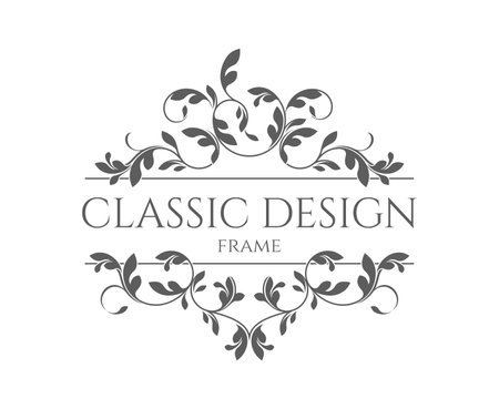 Border frame. Classic floral ornament. Decorative elegant frame.のイラスト素材
