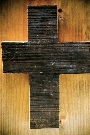 Close up of wooden cross.の写真素材