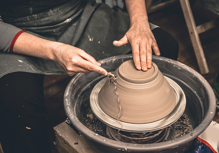 Master class in pottery. Manufacture of handmade ceramic products.