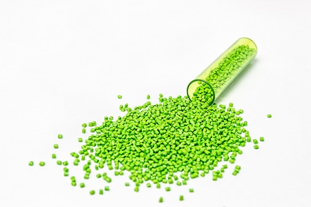 Polymeric dye. Colorant for plastics. Pigment in the granules.